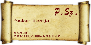 Pecker Szonja névjegykártya